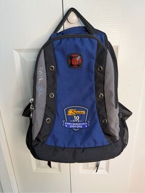 SwissGear Blue and Gray Casual Backpack with Logo Patch